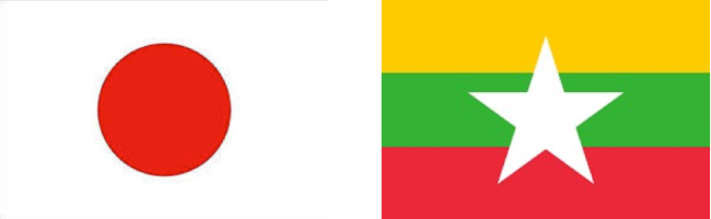 日本・ミャンマー国旗